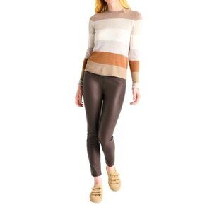 Splendid Collection Faux Leather Leggings - Chocolate Size XS